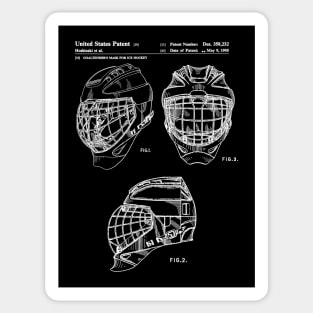 Hockey Goaltender Mask Patent White Sticker